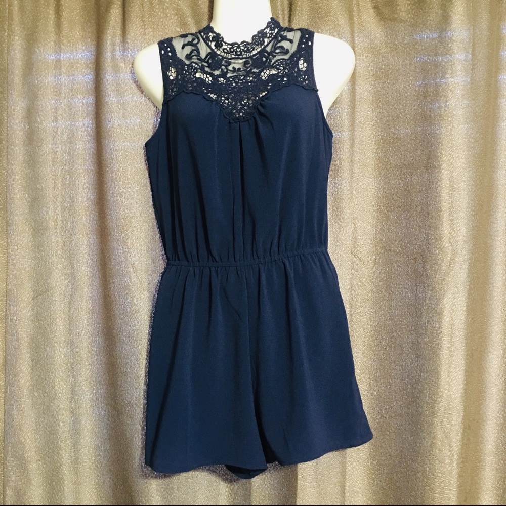 Navy Blue Xhilaration Small Romper